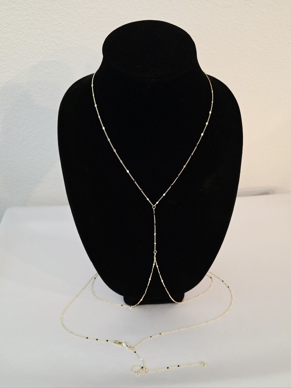 Melinda Maria Body Chain Goldtone From Neck To Waist New